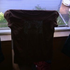 off the shoulder Ralph P Lauren brown crop top tee , good condition